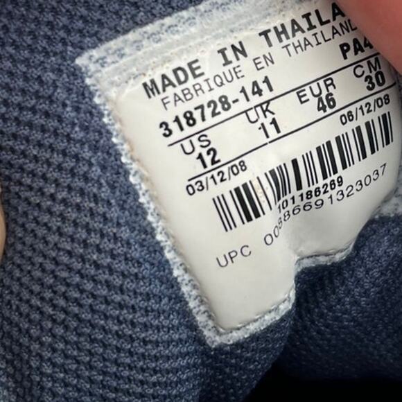 Nike Land Shark Mid Football Cleats Mens Size 12 White Navy Blue 318728-141 - Picture 2 of 13